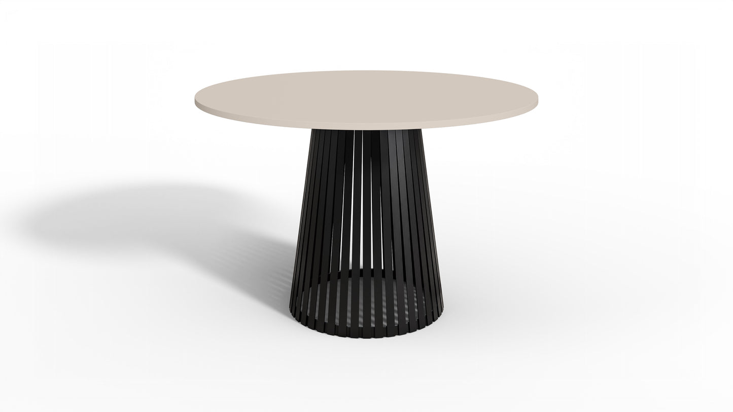 Nowoczesny stół okrągły VELIN z czarną podstawą