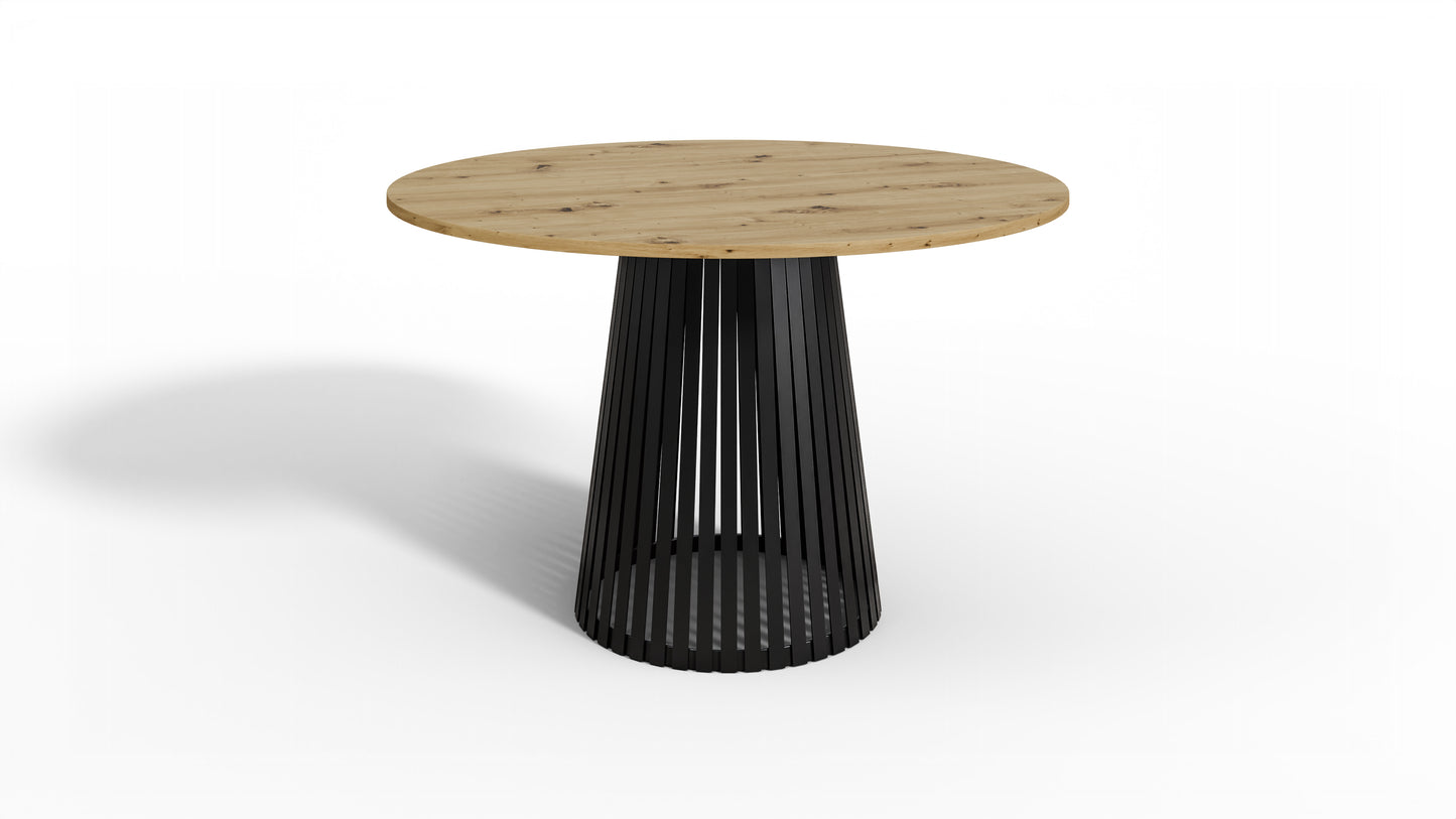 Nowoczesny stół okrągły VELIN z czarną podstawą