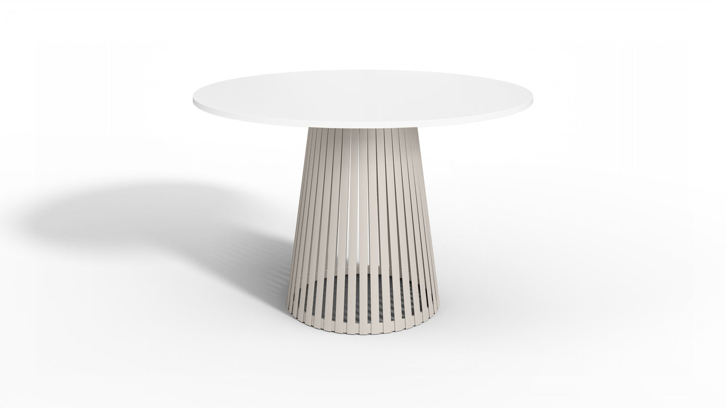 Nowoczesny stół okrągły VELIN z kaszmirową podstawą