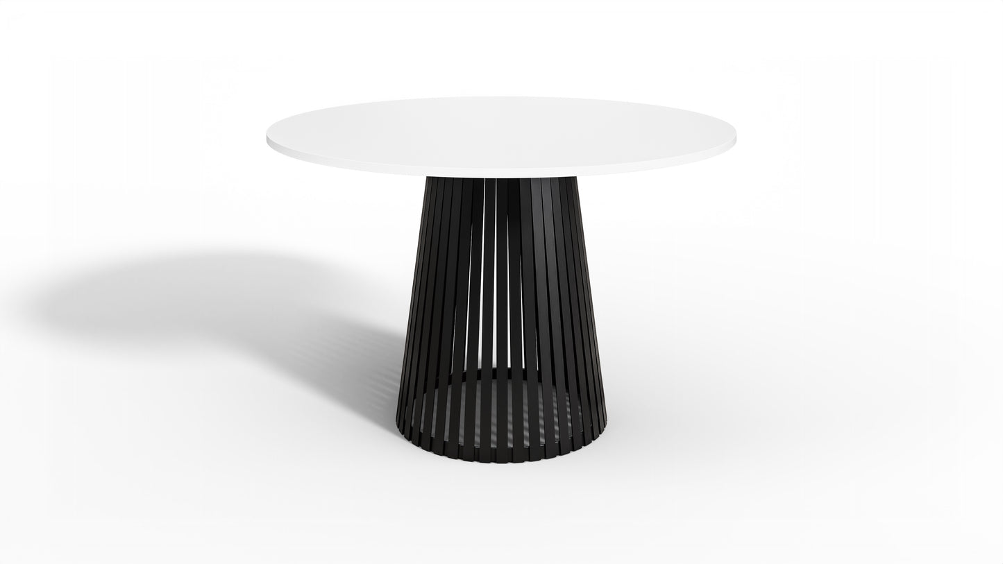 Nowoczesny stół okrągły VELIN z czarną podstawą