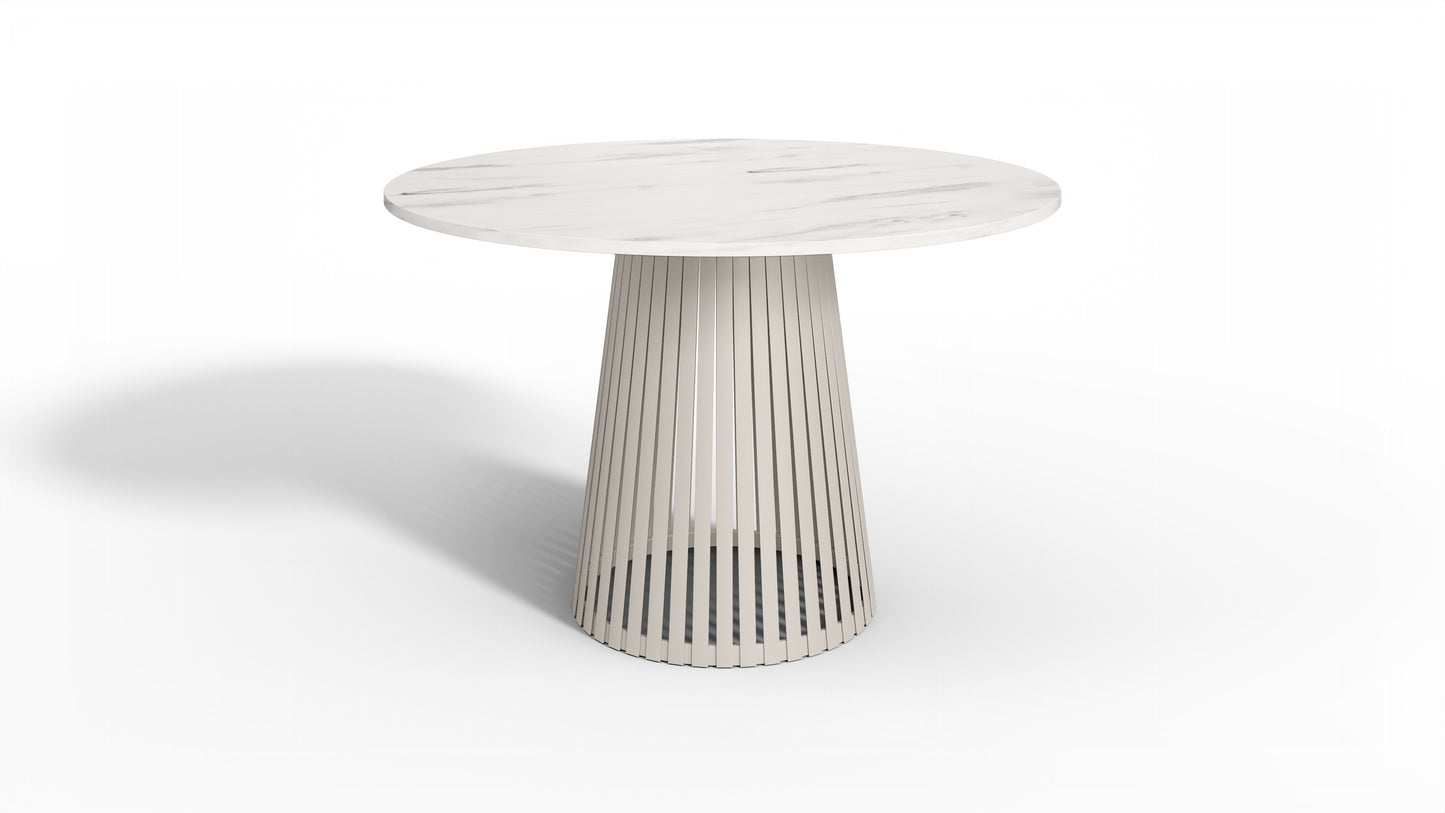 Nowoczesny stół okrągły VELIN z kaszmirową podstawą