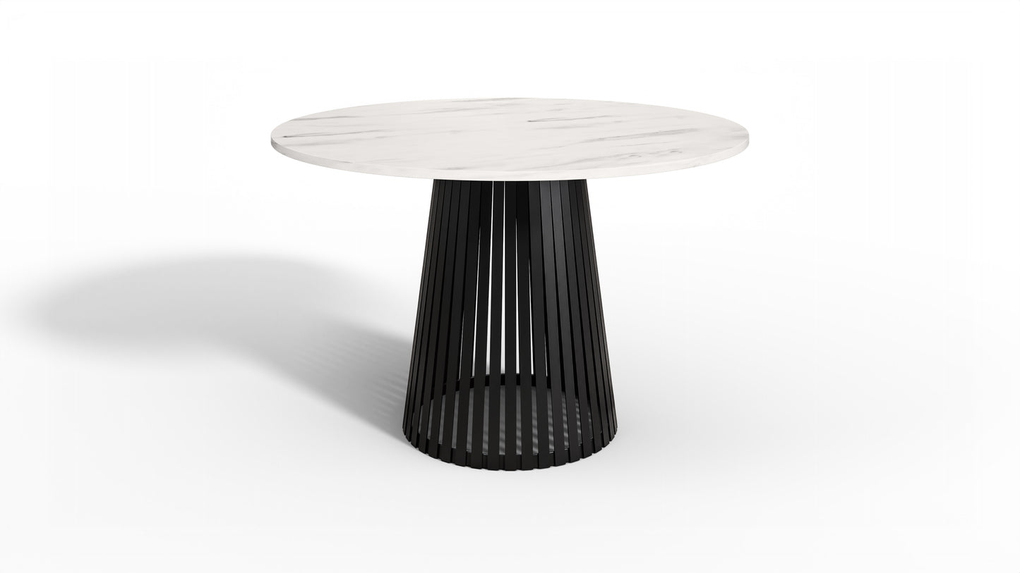 Nowoczesny stół okrągły VELIN z czarną podstawą