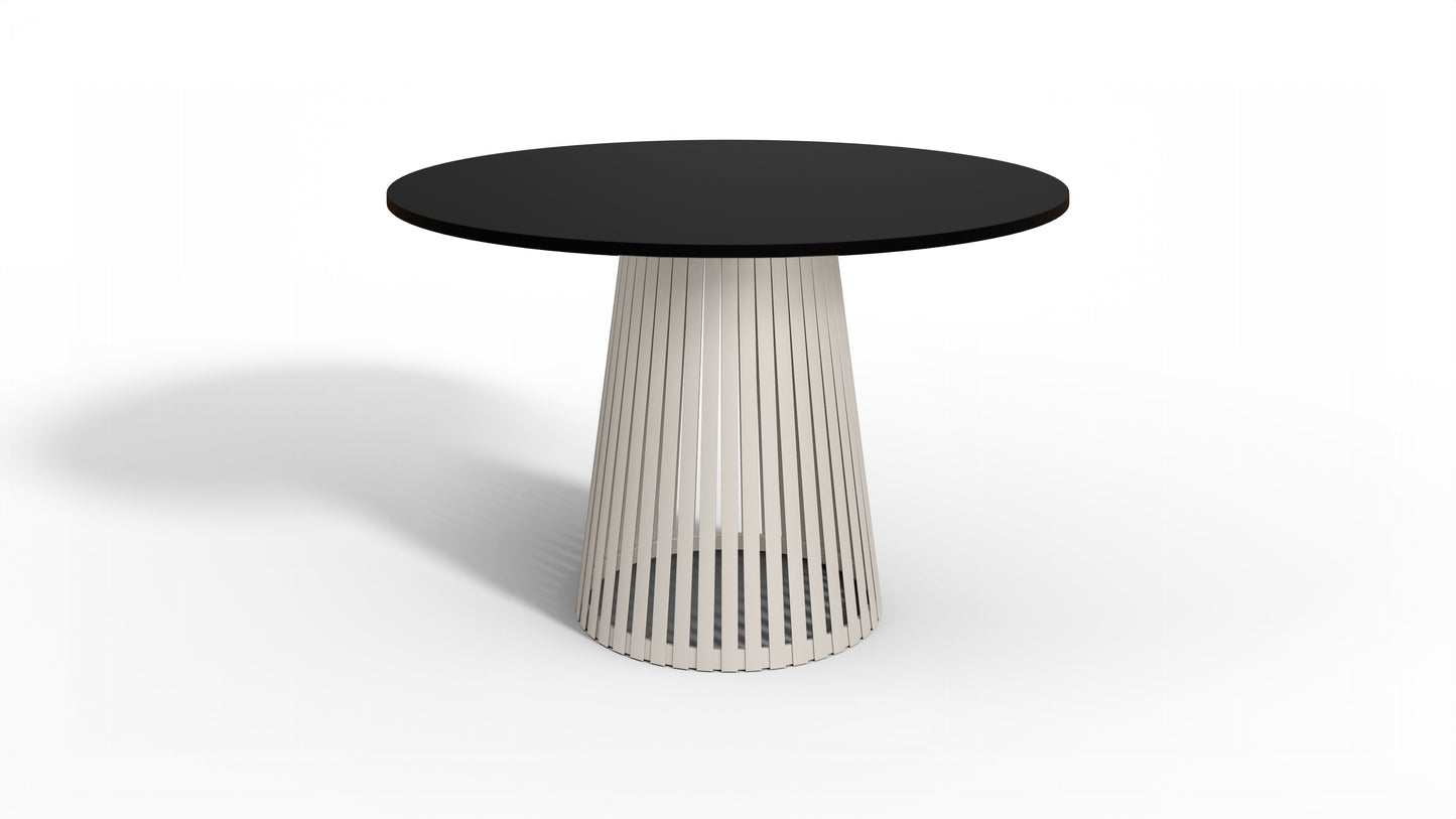 Nowoczesny stół okrągły VELIN z kaszmirową podstawą