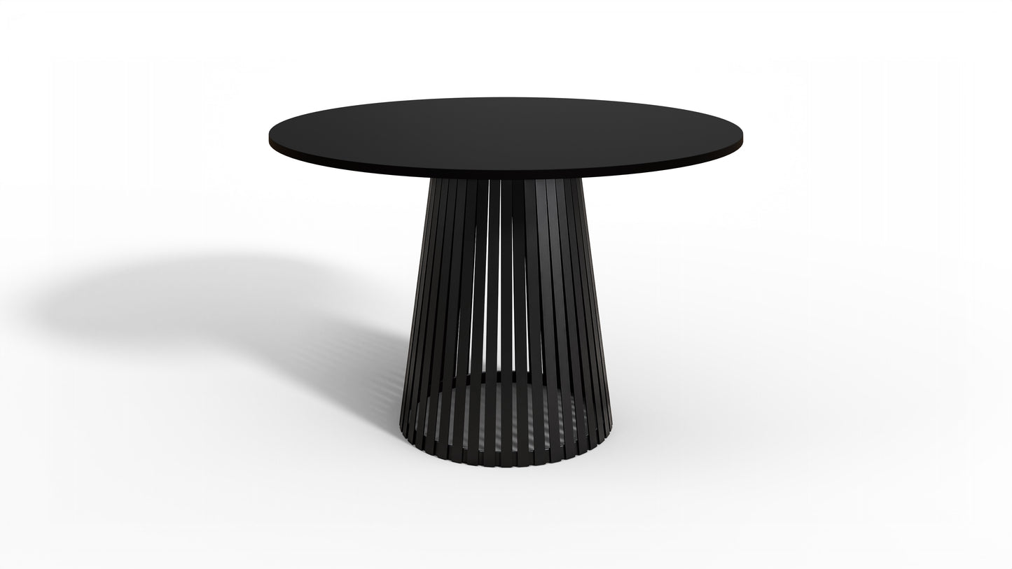 Nowoczesny stół okrągły VELIN z czarną podstawą