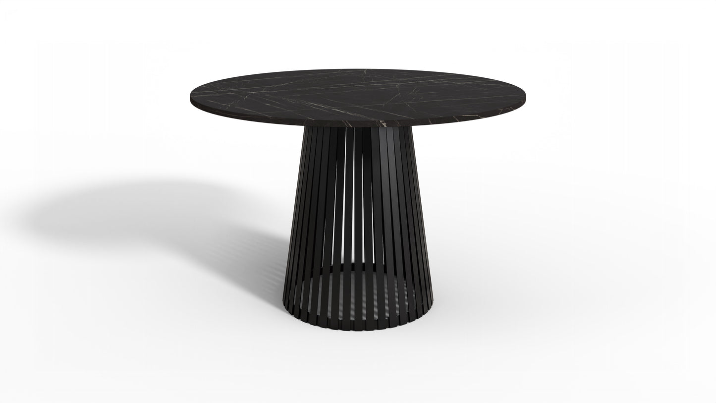 Nowoczesny stół okrągły VELIN z czarną podstawą