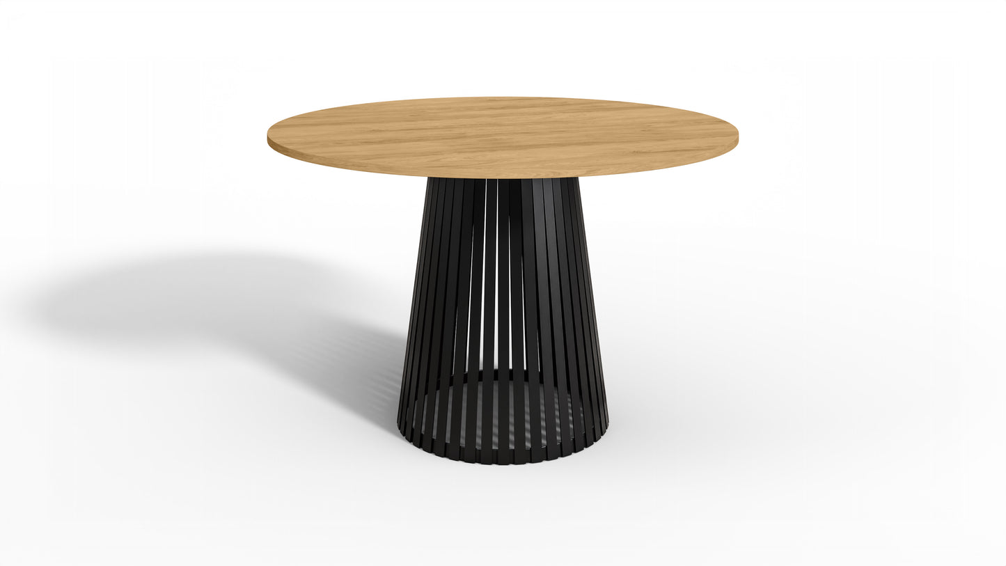 Nowoczesny stół okrągły VELIN z czarną podstawą