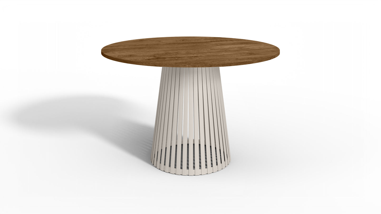 Nowoczesny stół okrągły VELIN z kaszmirową podstawą