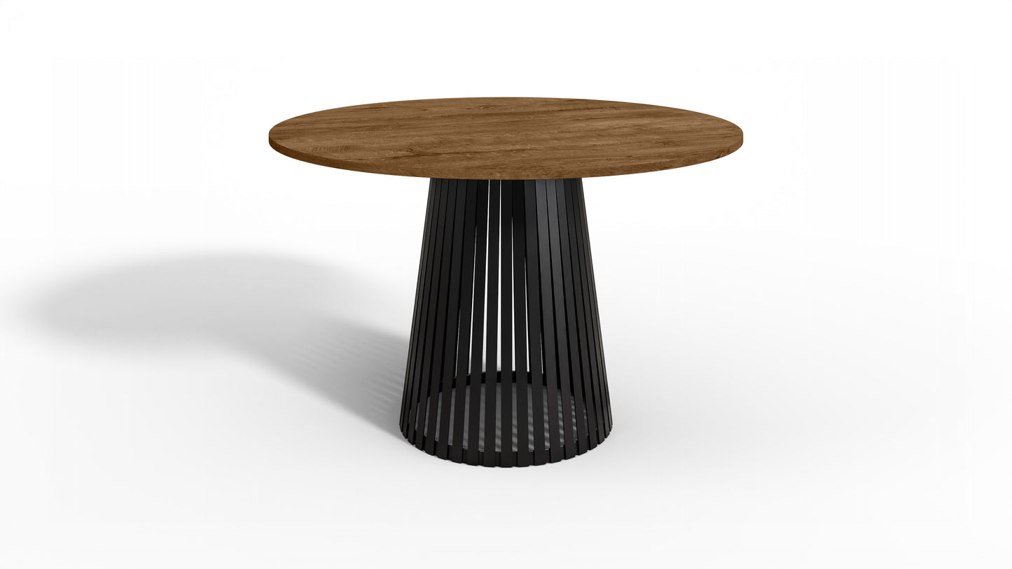 Nowoczesny stół okrągły VELIN z czarną podstawą