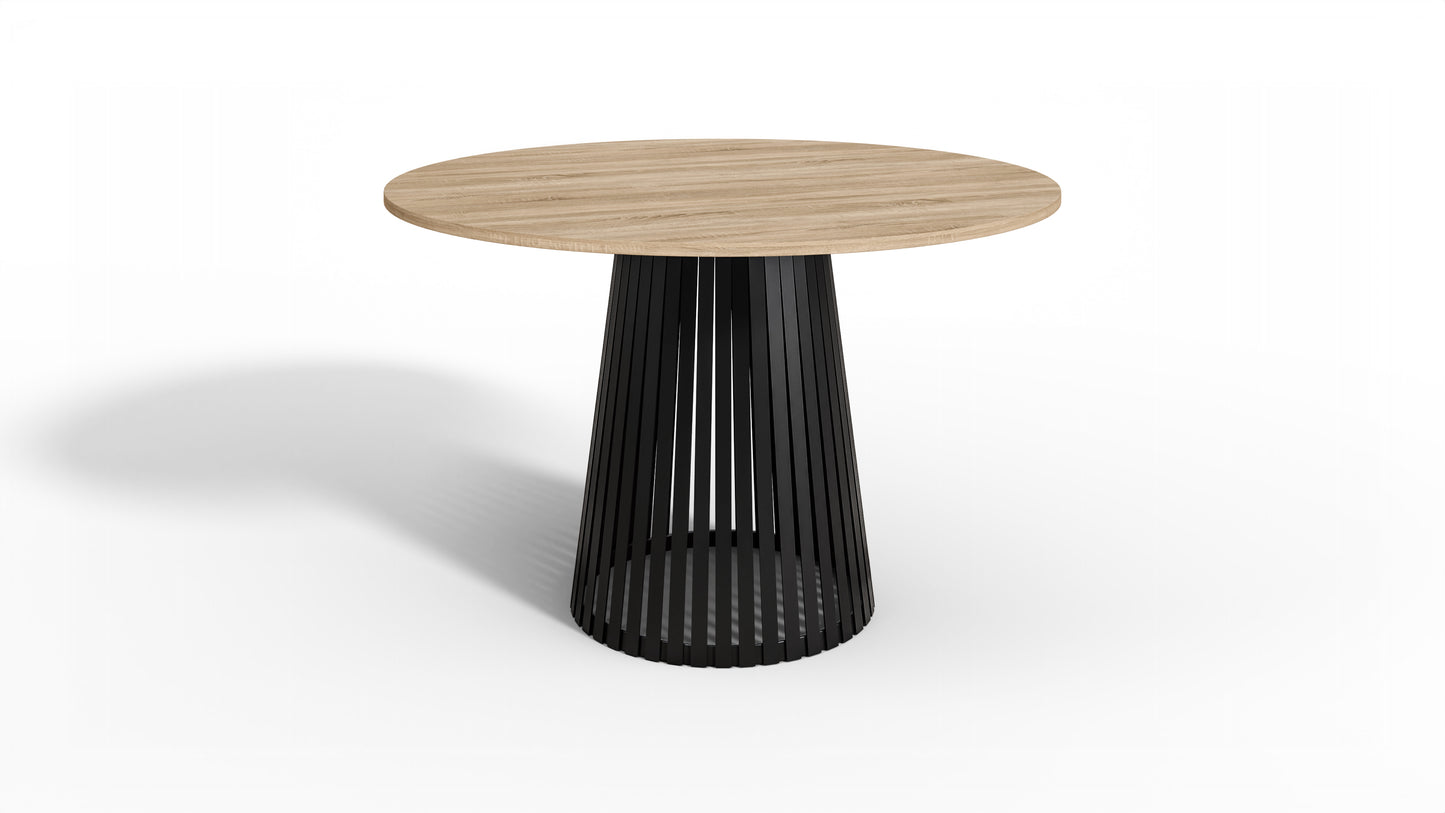 Nowoczesny stół okrągły VELIN z czarną podstawą