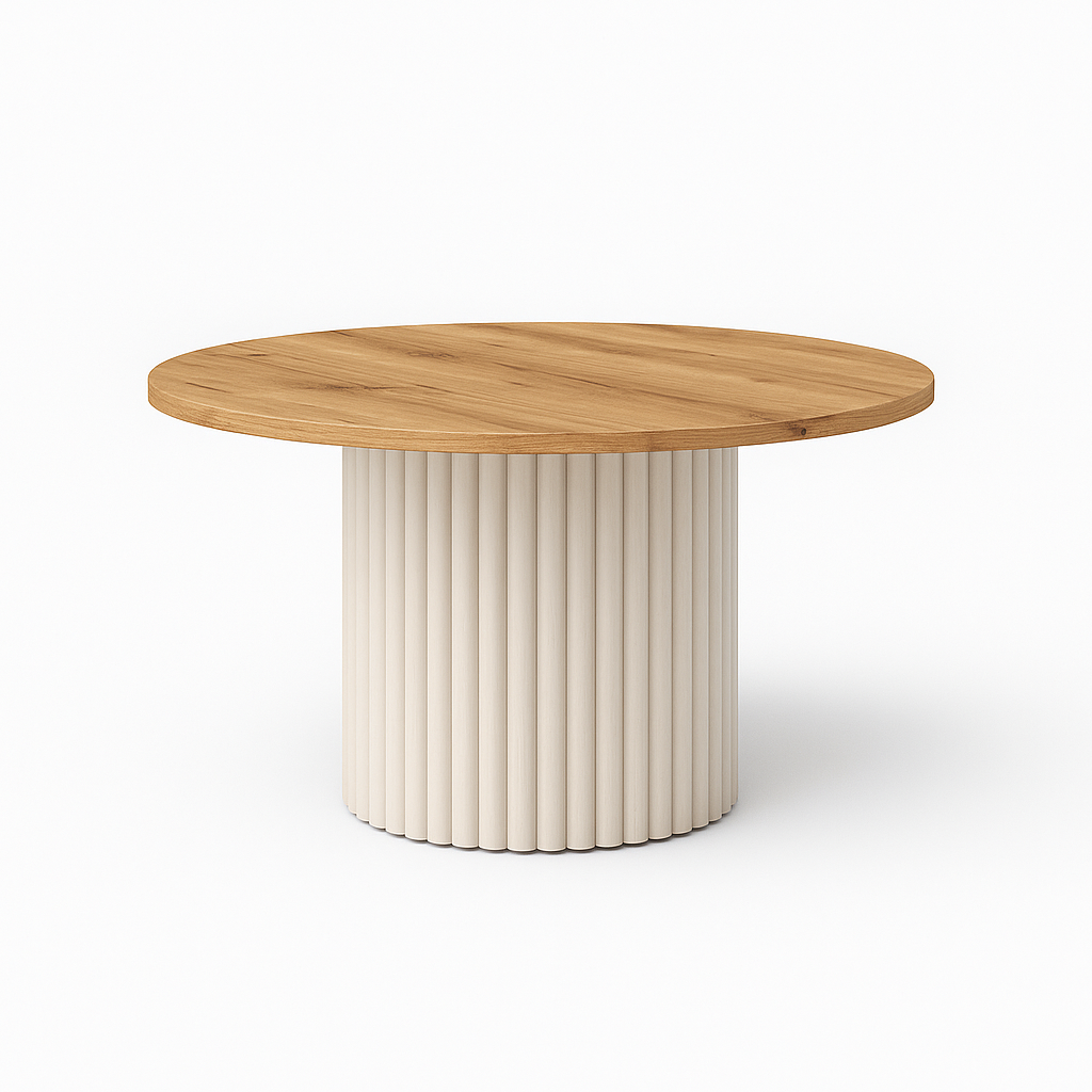 Nowoczesny stolik kawowy FLOE z kaszmirową podstawą