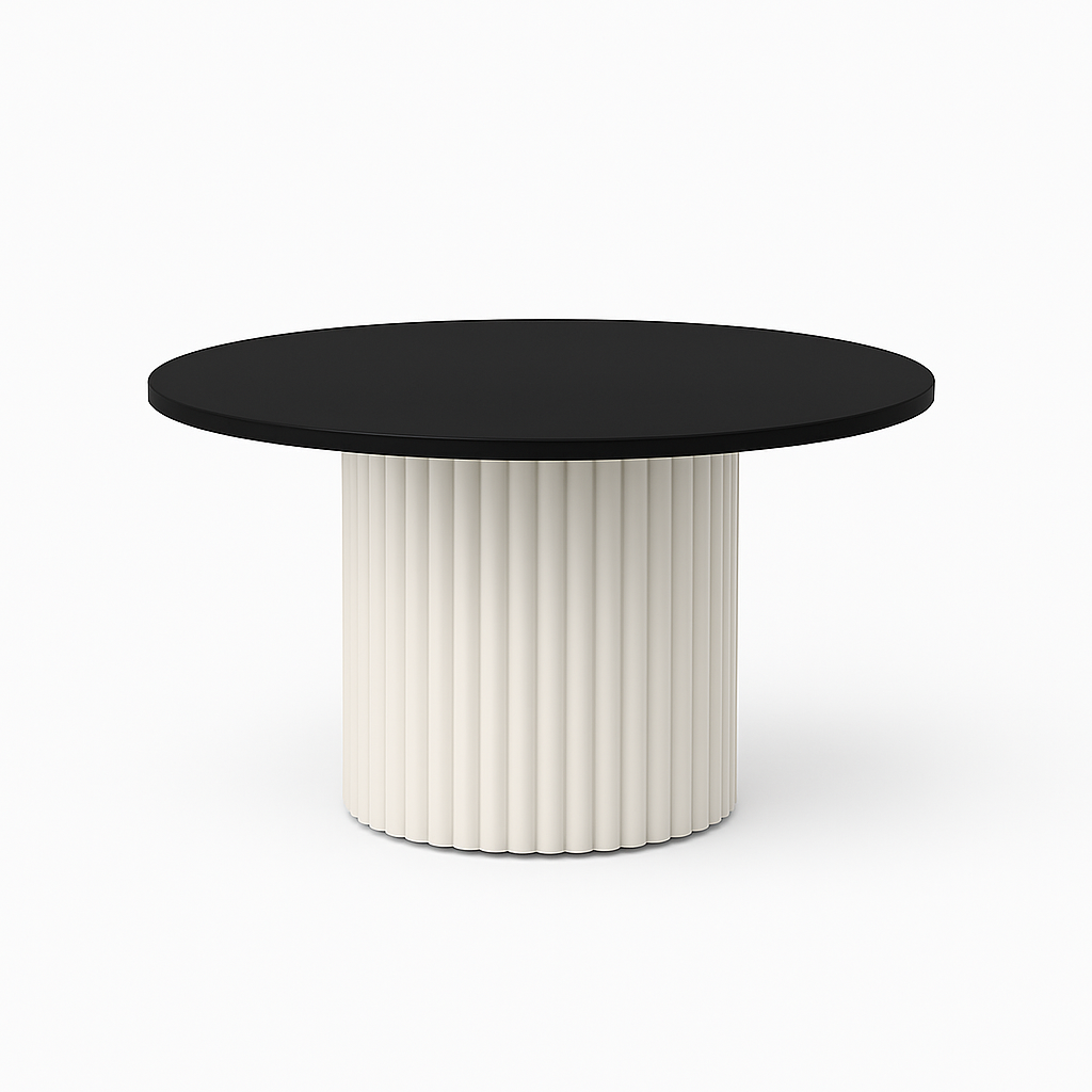 Nowoczesny stolik kawowy FLOE z kaszmirową podstawą