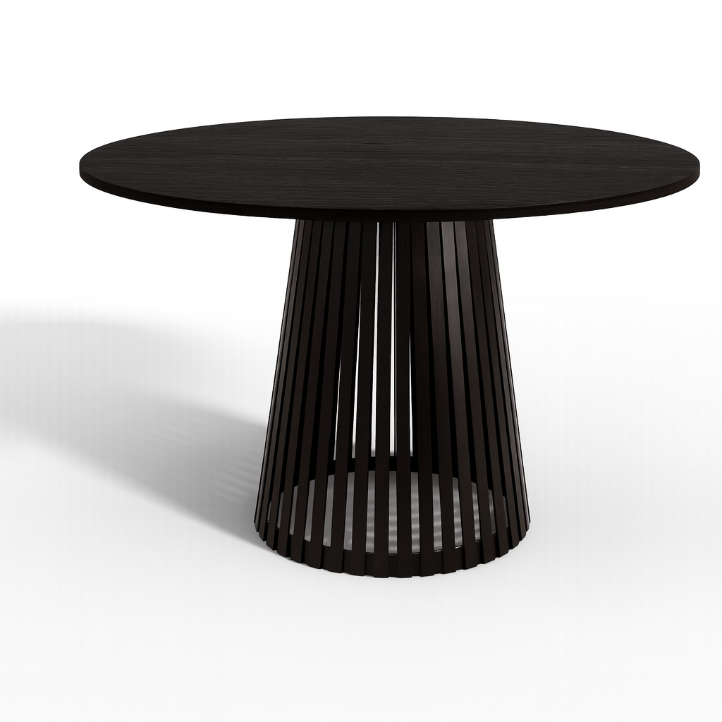 Nowoczesny stół okrągły VELIN z czarną podstawą