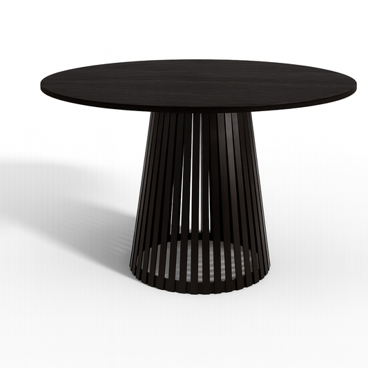 Nowoczesny stół okrągły VELIN z czarną podstawą