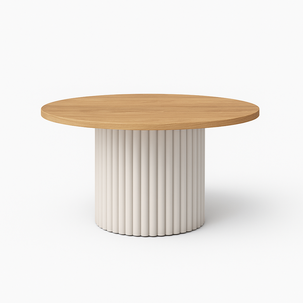 Nowoczesny stolik kawowy FLOE z kaszmirową podstawą