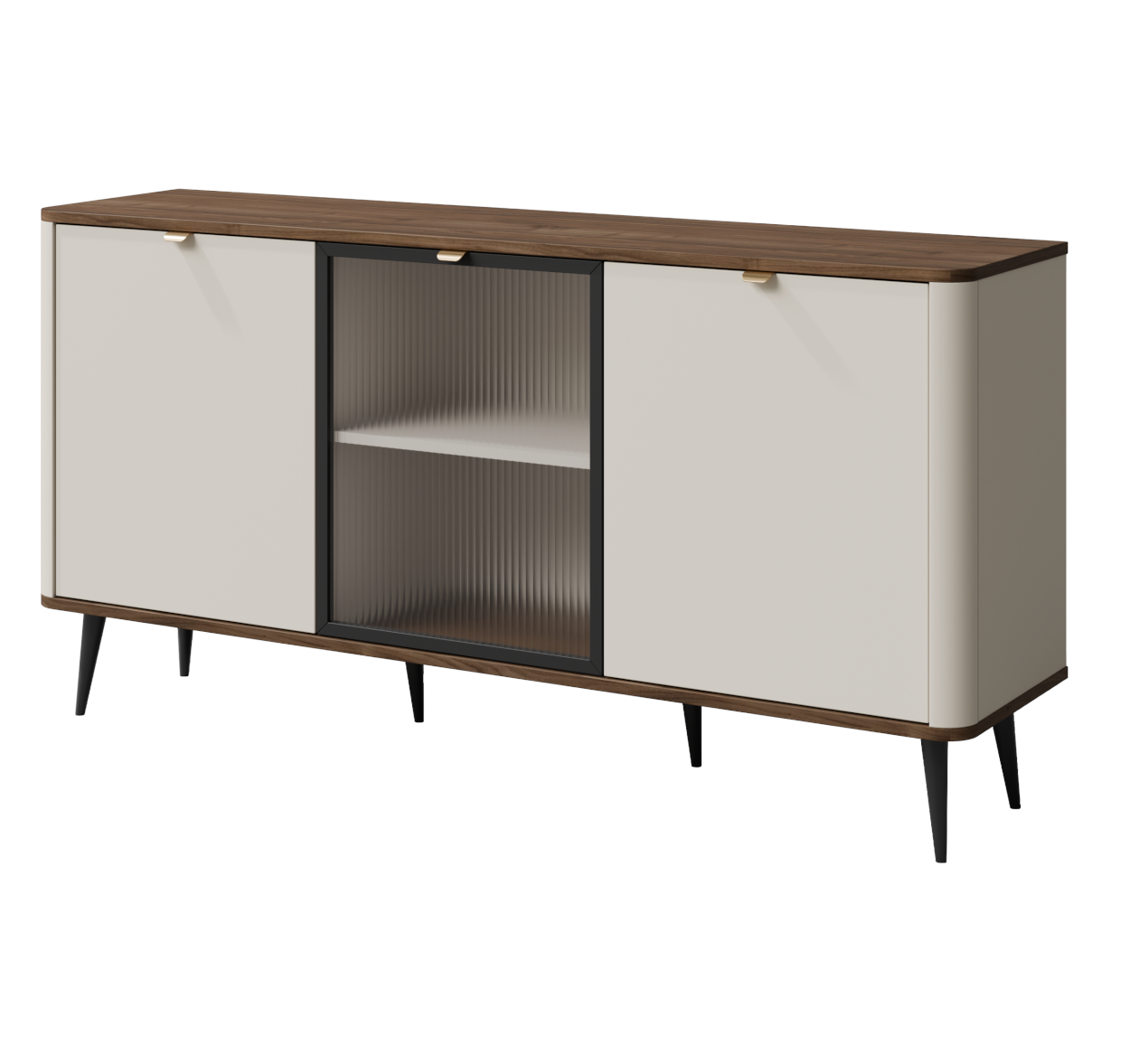 Komoda DOMANI KASZMIR ORZECH SZKŁO 160cm