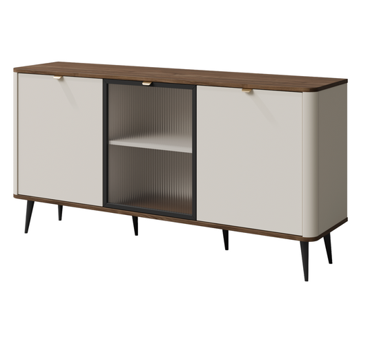 Komoda DOMANI KASZMIR ORZECH SZKŁO 160cm