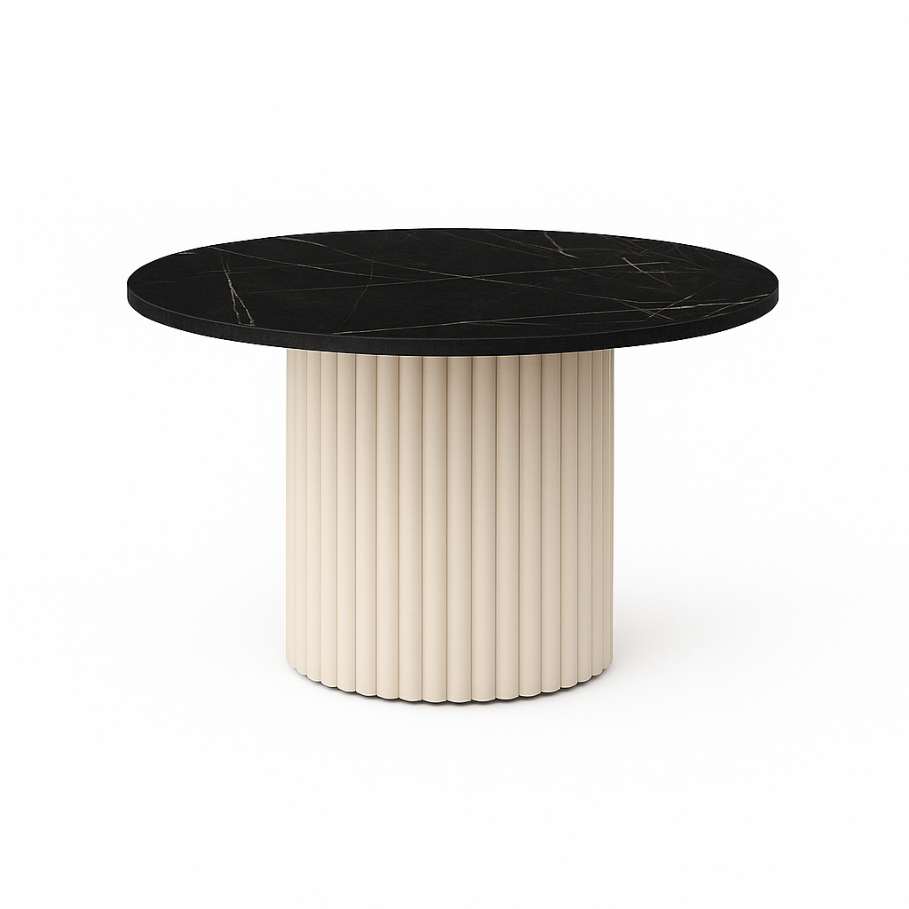 Nowoczesny stolik kawowy FLOE z kaszmirową podstawą