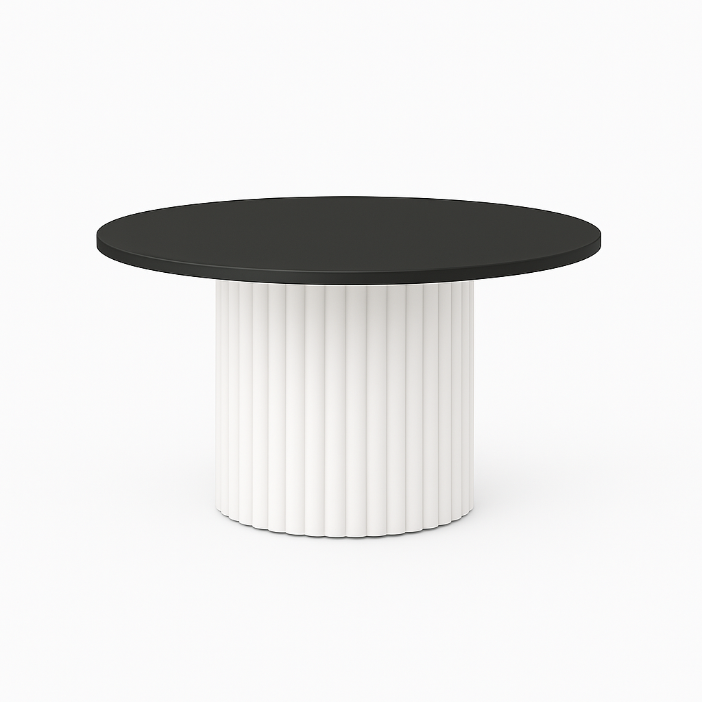 Nowoczesny stolik kawowy FLOE z białą podstawą