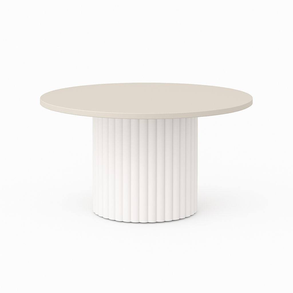 Nowoczesny stolik kawowy FLOE z białą podstawą