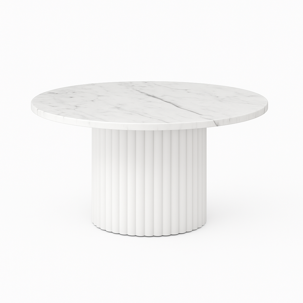 Nowoczesny stolik kawowy FLOE z białą podstawą